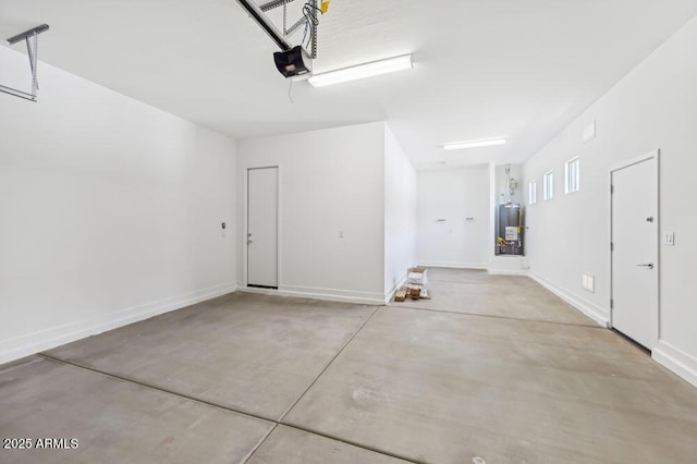 garage featuring water heater