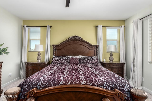 2250 E Palmdale Ln, Gilbert, AZ 85298 - bedroom featuring carpet flooring, multiple windows, baseboards, and ceiling fan