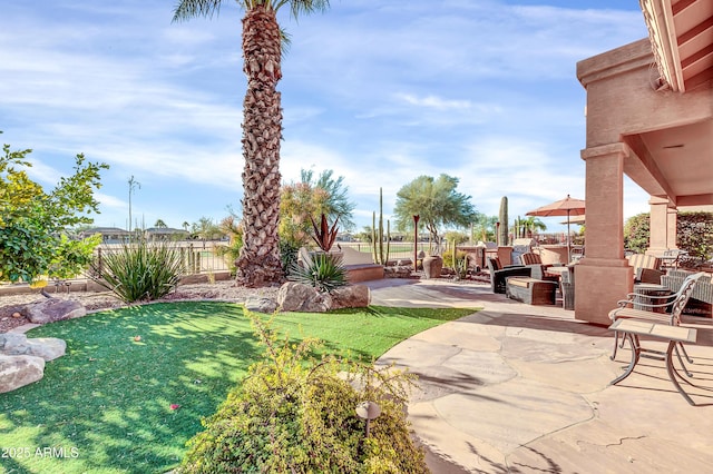 view of yard with a patio area