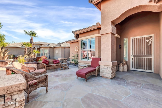 view of patio with an outdoor hangout area