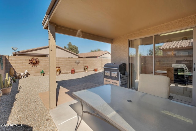 view of patio / terrace with a grill