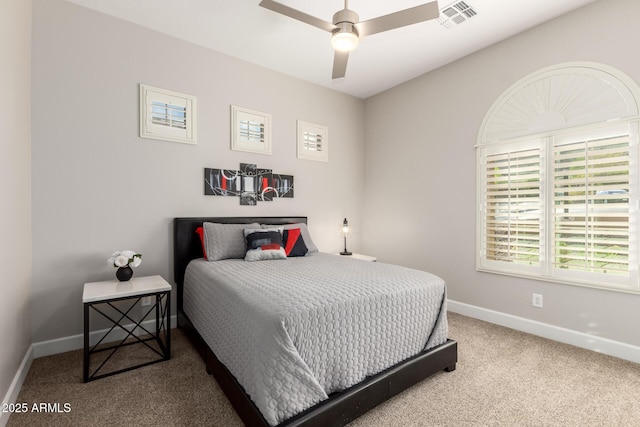 16201 S 29th Ave, Phoenix, AZ 85045 - carpeted bedroom with a ceiling fan, baseboards, and visible vents