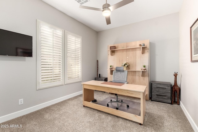 16201 S 29th Ave, Phoenix, AZ 85045 - office space with baseboards, a ceiling fan, carpet, and visible vents