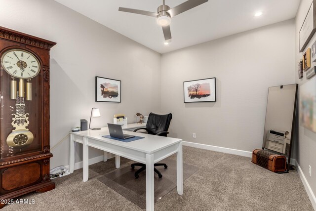 16201 S 29th Ave, Phoenix, AZ 85045 - office area with carpet floors, baseboards, and a ceiling fan