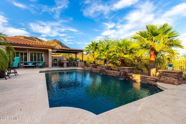 16201 S 29th Ave, Phoenix, AZ 85045 - view of pool featuring a fenced in pool, fence, and a patio