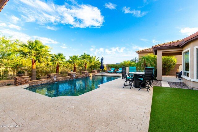 16201 S 29th Ave, Phoenix, AZ 85045 - view of swimming pool featuring a fenced in pool, fence private yard, and a patio area
