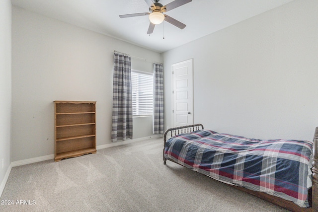 bedroom with carpet and ceiling fan