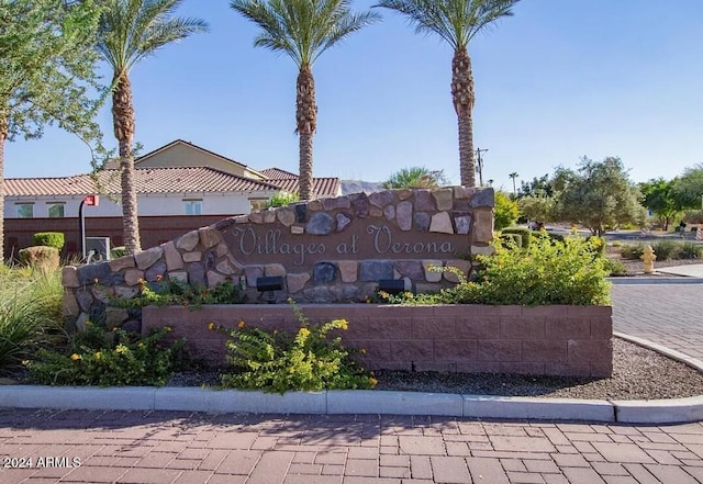 view of community sign