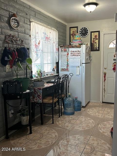 view of tiled dining area