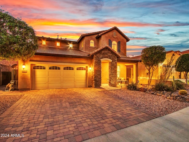 view of front of house featuring a garage