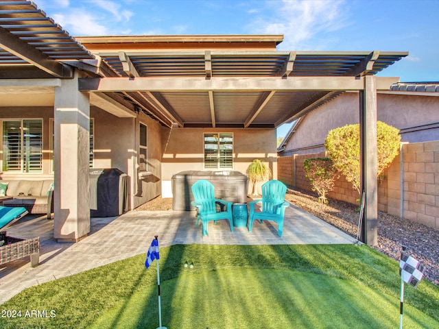 view of patio / terrace featuring a pergola