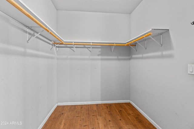 walk in closet with hardwood / wood-style flooring