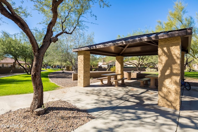 view of community with a gazebo