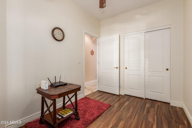 interior space featuring dark hardwood / wood-style flooring