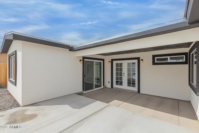 exterior space with french doors