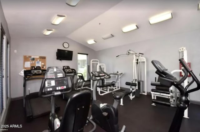 9451 E Becker Ln Unit 1051, Scottsdale, AZ 85260 - workout area featuring lofted ceiling
