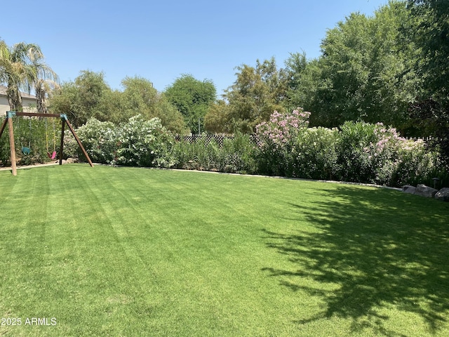 view of yard featuring a playground