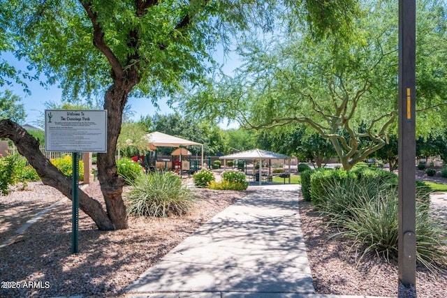 view of home's community with a gazebo