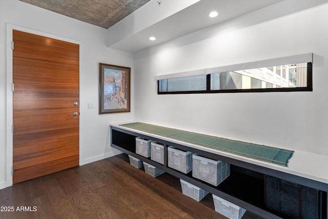 hall featuring dark hardwood / wood-style floors