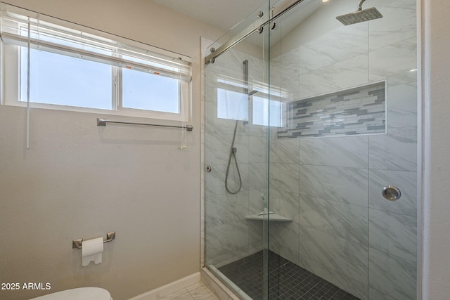1610 W Maplewood St, Chandler, AZ 85286 - bathroom featuring healthy amount of natural light, a stall shower, and toilet