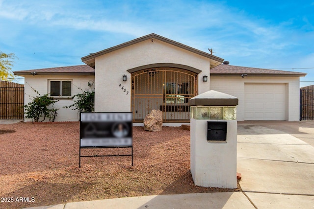 view of front of house with a garage