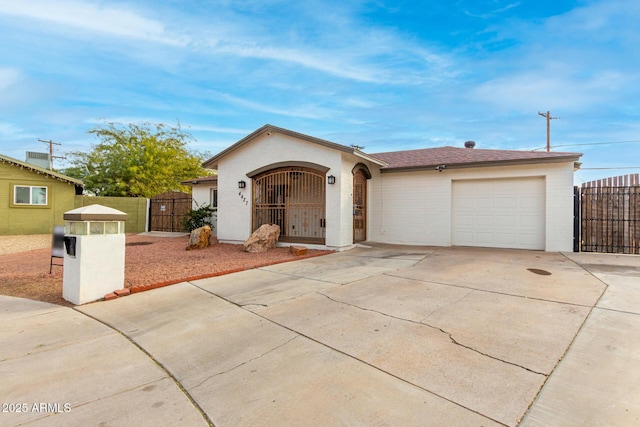 single story home with a garage