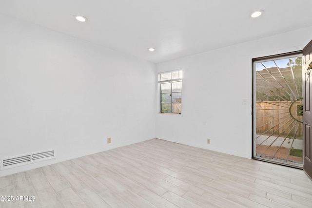 empty room featuring light wood-type flooring