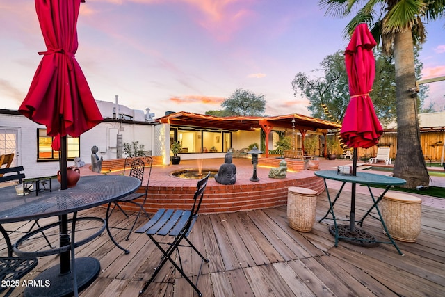 view of deck at dusk