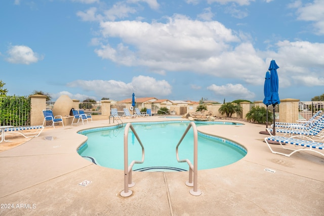 view of pool with a patio area