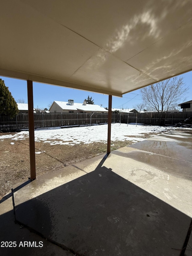 view of patio with a fenced backyard