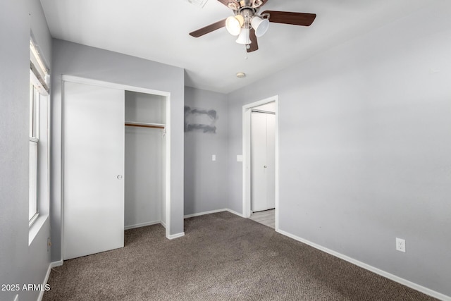 8341 W Cypress St, Phoenix, AZ 85037 - unfurnished bedroom with carpet, a closet, and a ceiling fan