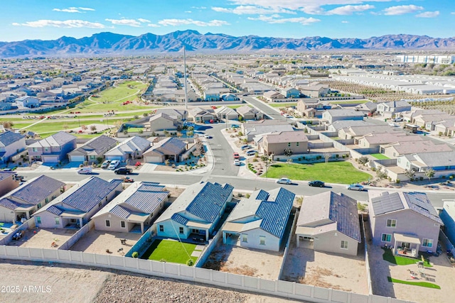 aerial view with a mountain view