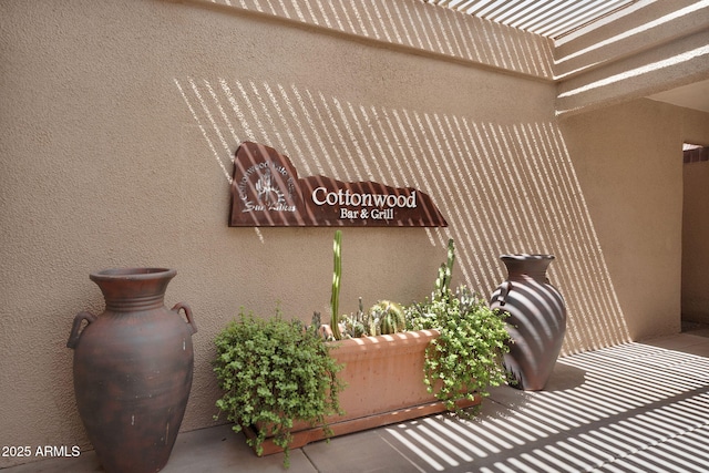 exterior view of stucco siding