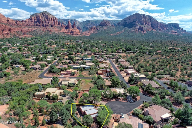 bird's eye view featuring a mountain view