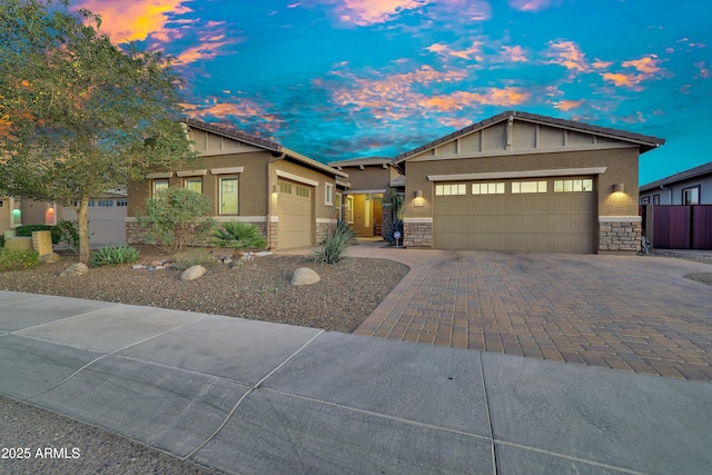 view of front of house featuring a garage