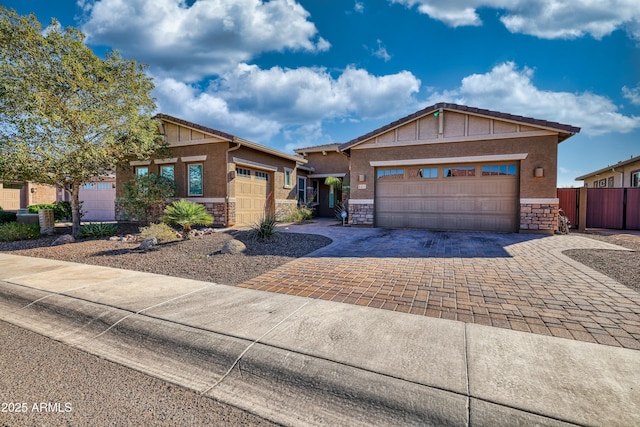 view of front facade with a garage