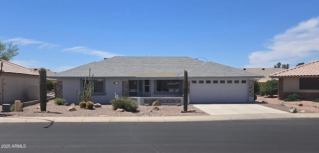 11513 E Lobo Ave, Mesa, AZ 85209 - ranch-style home with driveway, an attached garage, and stucco siding