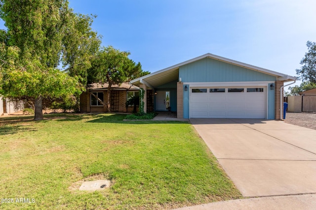 2161 E Harmony Cir, Mesa, AZ 85204 - view of front of home featuring a garage, concrete driveway, and a front yard