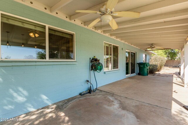 2161 E Harmony Cir, Mesa, AZ 85204 - view of patio featuring a ceiling fan