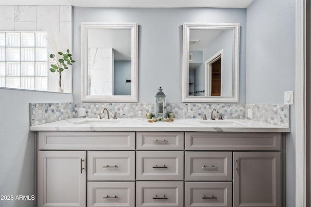 1638 N Avoca, Mesa, AZ 85207 - full bathroom with double vanity and decorative backsplash