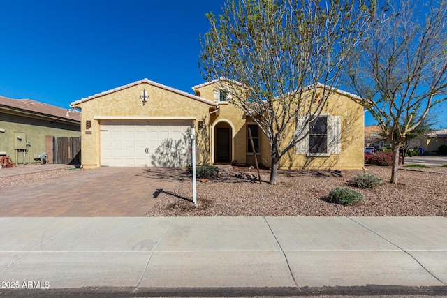 view of front of house with a garage