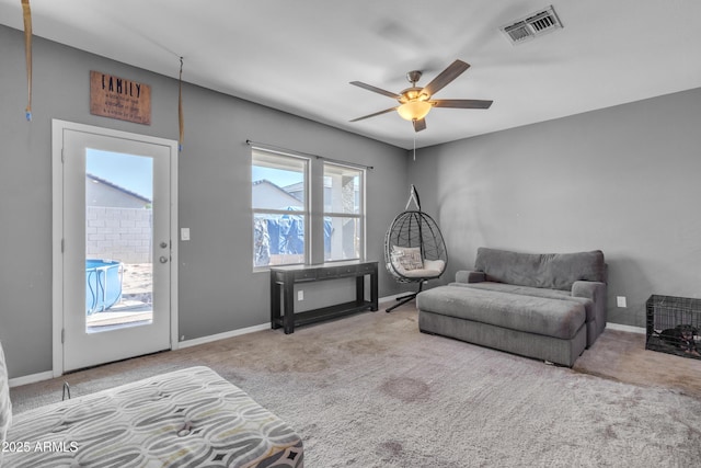 6085 E Athena Rd, Florence, AZ 85132 - sitting room with carpet flooring and a ceiling fan