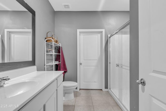 6085 E Athena Rd, Florence, AZ 85132 - full bathroom featuring vanity, a stall shower, and tile patterned floors