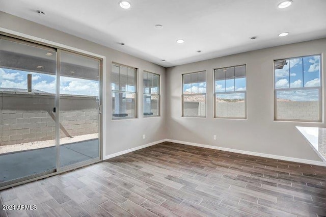 empty room featuring hardwood / wood-style flooring