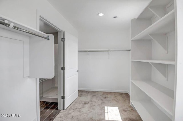 spacious closet with light wood-type flooring