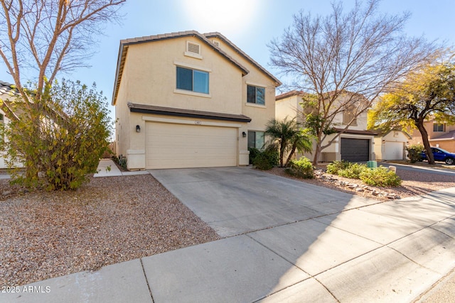 view of front property with a garage