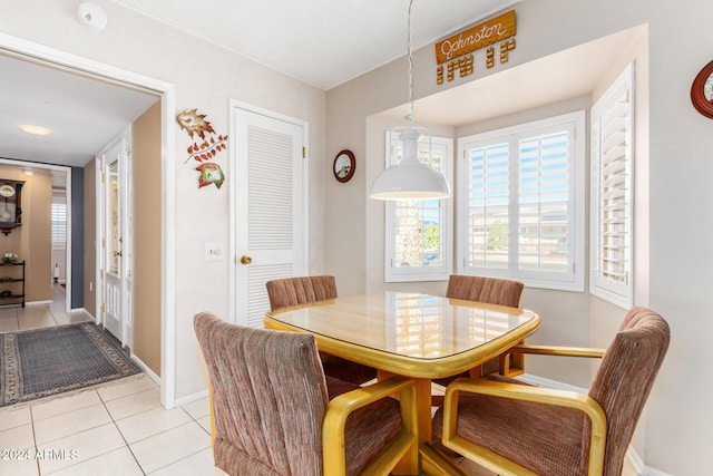 view of tiled dining area