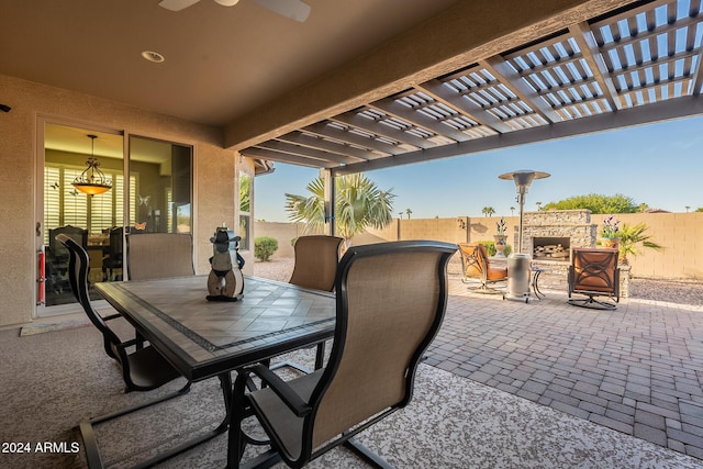 view of patio / terrace with ceiling fan