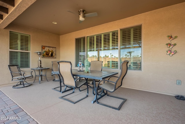 view of patio / terrace with ceiling fan