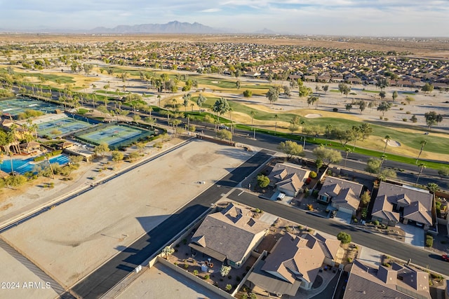 drone / aerial view with a mountain view